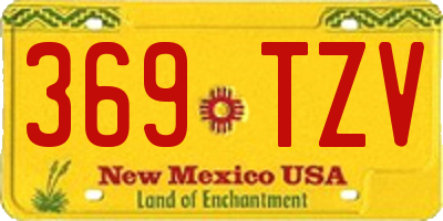 NM license plate 369TZV