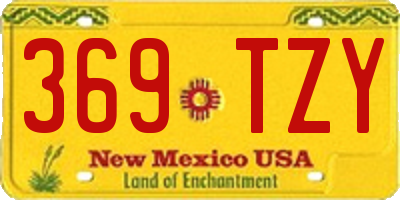 NM license plate 369TZY