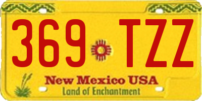NM license plate 369TZZ