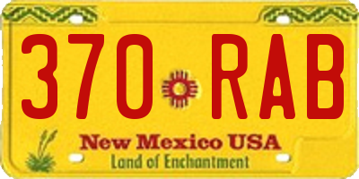 NM license plate 370RAB