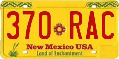 NM license plate 370RAC