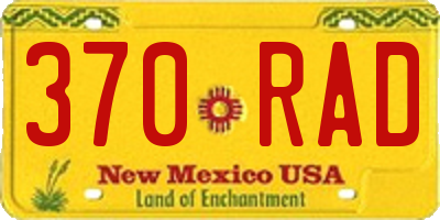 NM license plate 370RAD