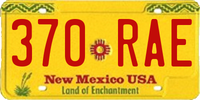 NM license plate 370RAE