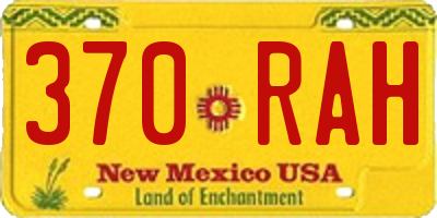 NM license plate 370RAH