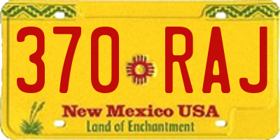 NM license plate 370RAJ