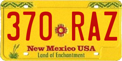 NM license plate 370RAZ