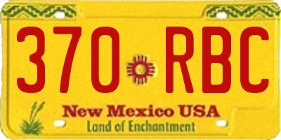 NM license plate 370RBC
