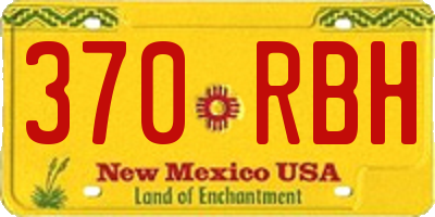 NM license plate 370RBH