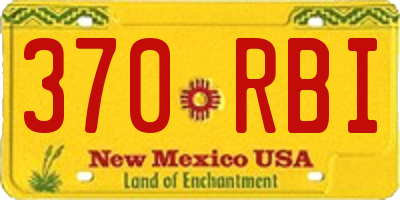 NM license plate 370RBI