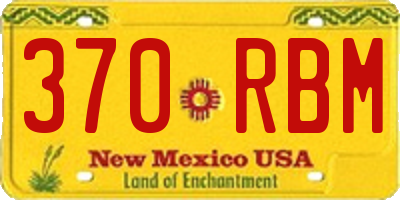 NM license plate 370RBM