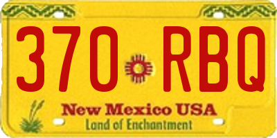 NM license plate 370RBQ
