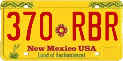 NM license plate 370RBR