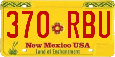 NM license plate 370RBU