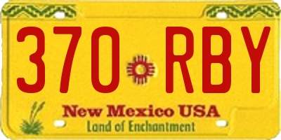 NM license plate 370RBY