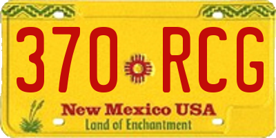 NM license plate 370RCG