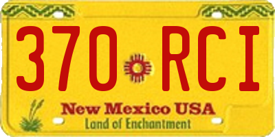 NM license plate 370RCI