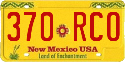 NM license plate 370RCO