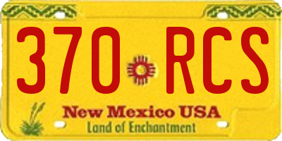 NM license plate 370RCS