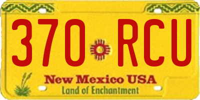 NM license plate 370RCU