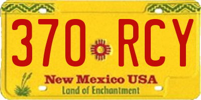 NM license plate 370RCY