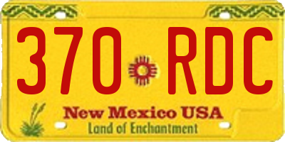 NM license plate 370RDC