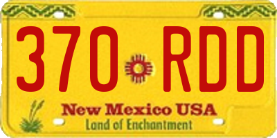 NM license plate 370RDD