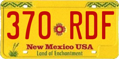 NM license plate 370RDF