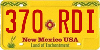 NM license plate 370RDI