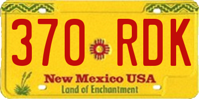 NM license plate 370RDK