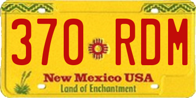 NM license plate 370RDM