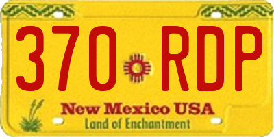 NM license plate 370RDP