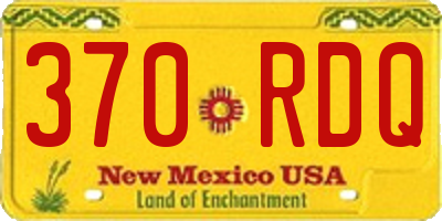 NM license plate 370RDQ