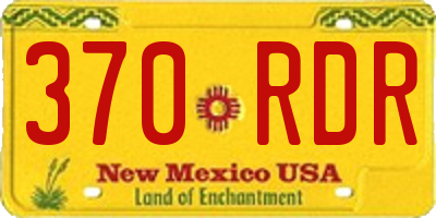 NM license plate 370RDR