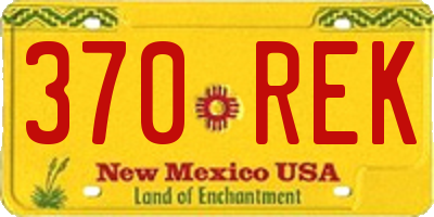 NM license plate 370REK