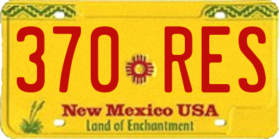 NM license plate 370RES