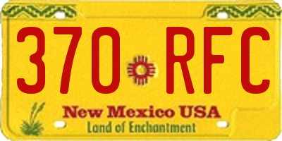 NM license plate 370RFC