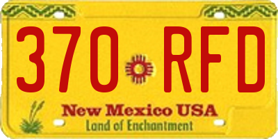 NM license plate 370RFD