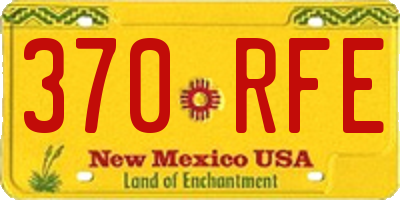 NM license plate 370RFE
