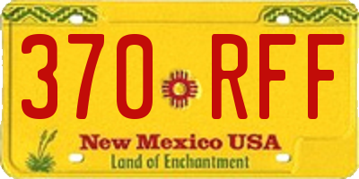 NM license plate 370RFF