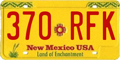 NM license plate 370RFK