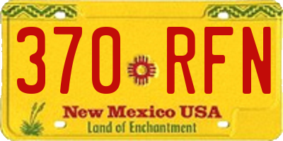 NM license plate 370RFN