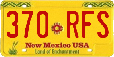 NM license plate 370RFS