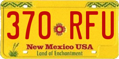 NM license plate 370RFU