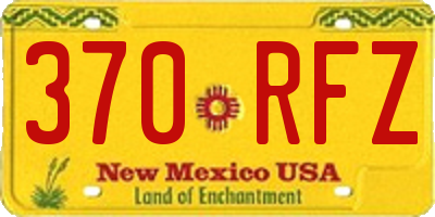 NM license plate 370RFZ
