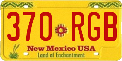 NM license plate 370RGB
