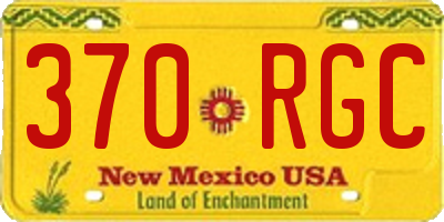 NM license plate 370RGC