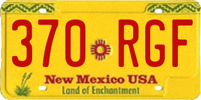 NM license plate 370RGF