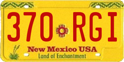 NM license plate 370RGI