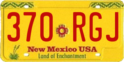 NM license plate 370RGJ