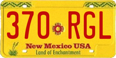 NM license plate 370RGL